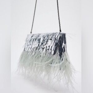 Zara silver evening clutch, in good condition